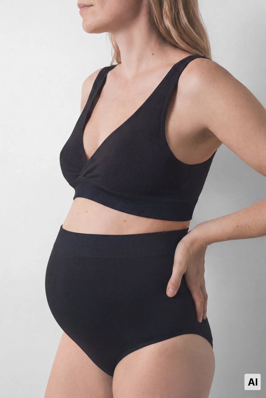 Women Secret Black Women Black High-Waisted "Maternity" Panty SKU: 5124050_01 Image 01