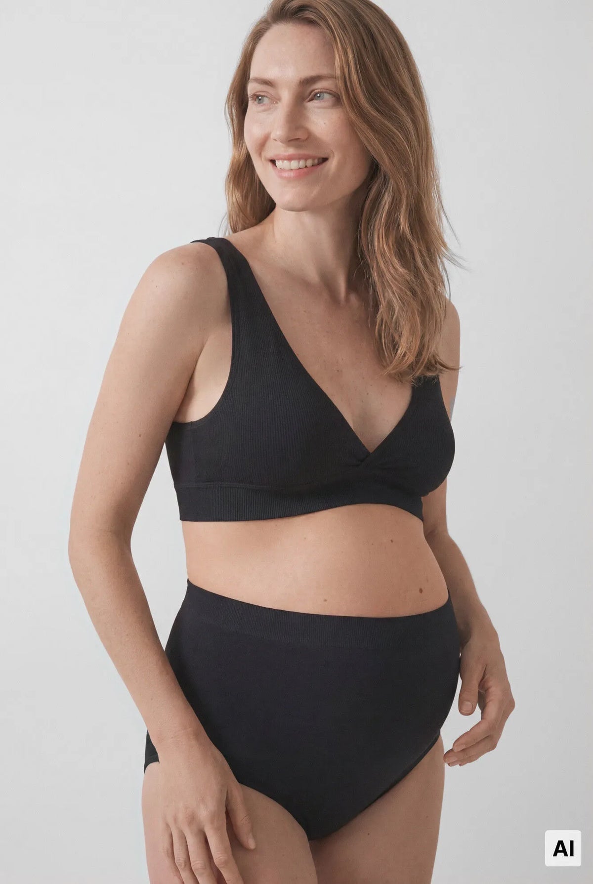 Women Secret Black Women Black High-Waisted "Maternity" Panty SKU: 5124050_01 Image 03