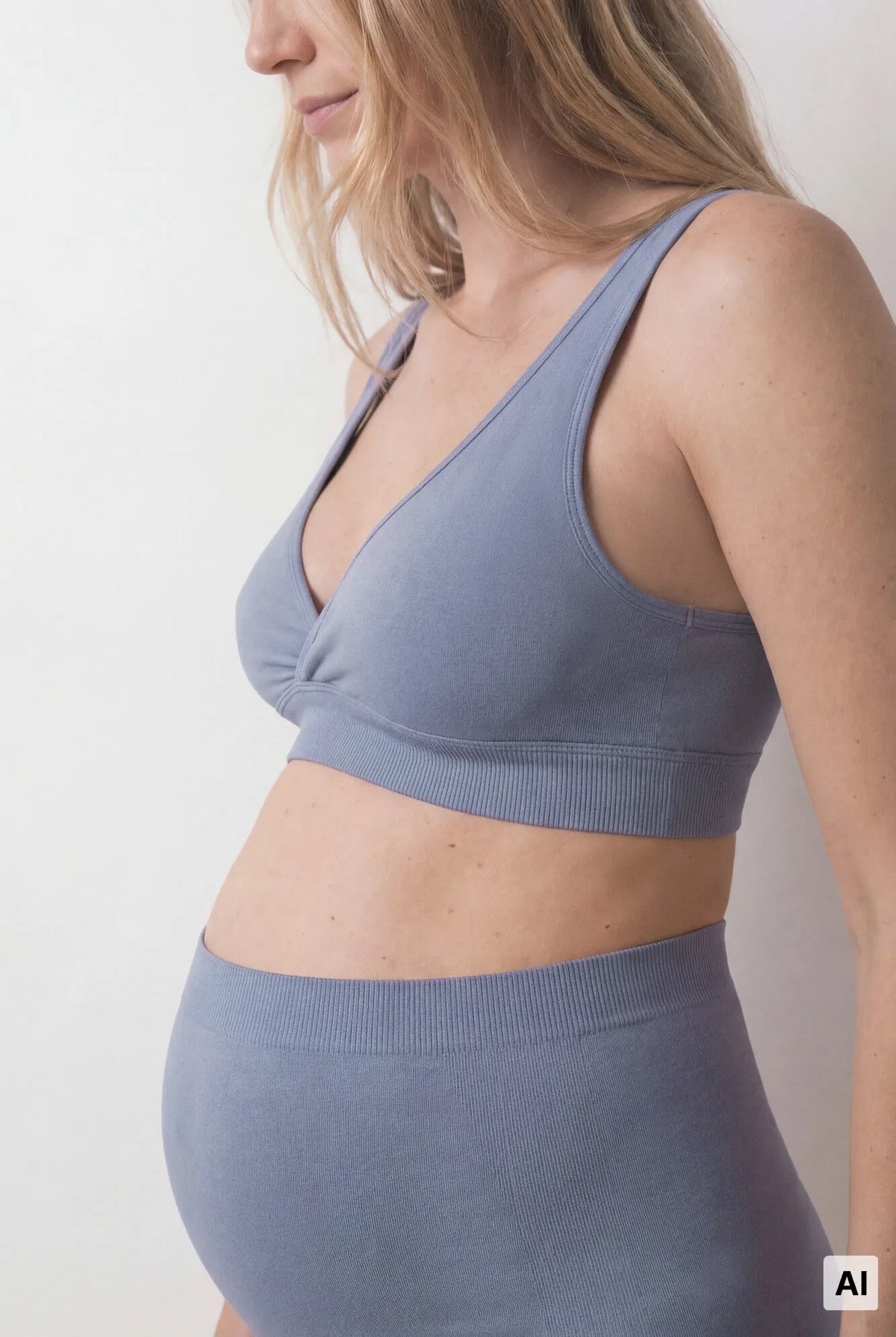 Women Secret Light Blue Women Blue High-Waisted "Maternity" Panty SKU: 5124051_18 Image 03