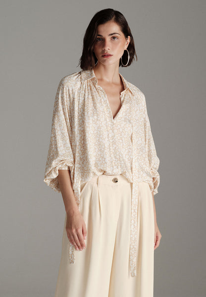 More &amp;  More_Flower Print Long Blouse with Bow_51332071_3122_01