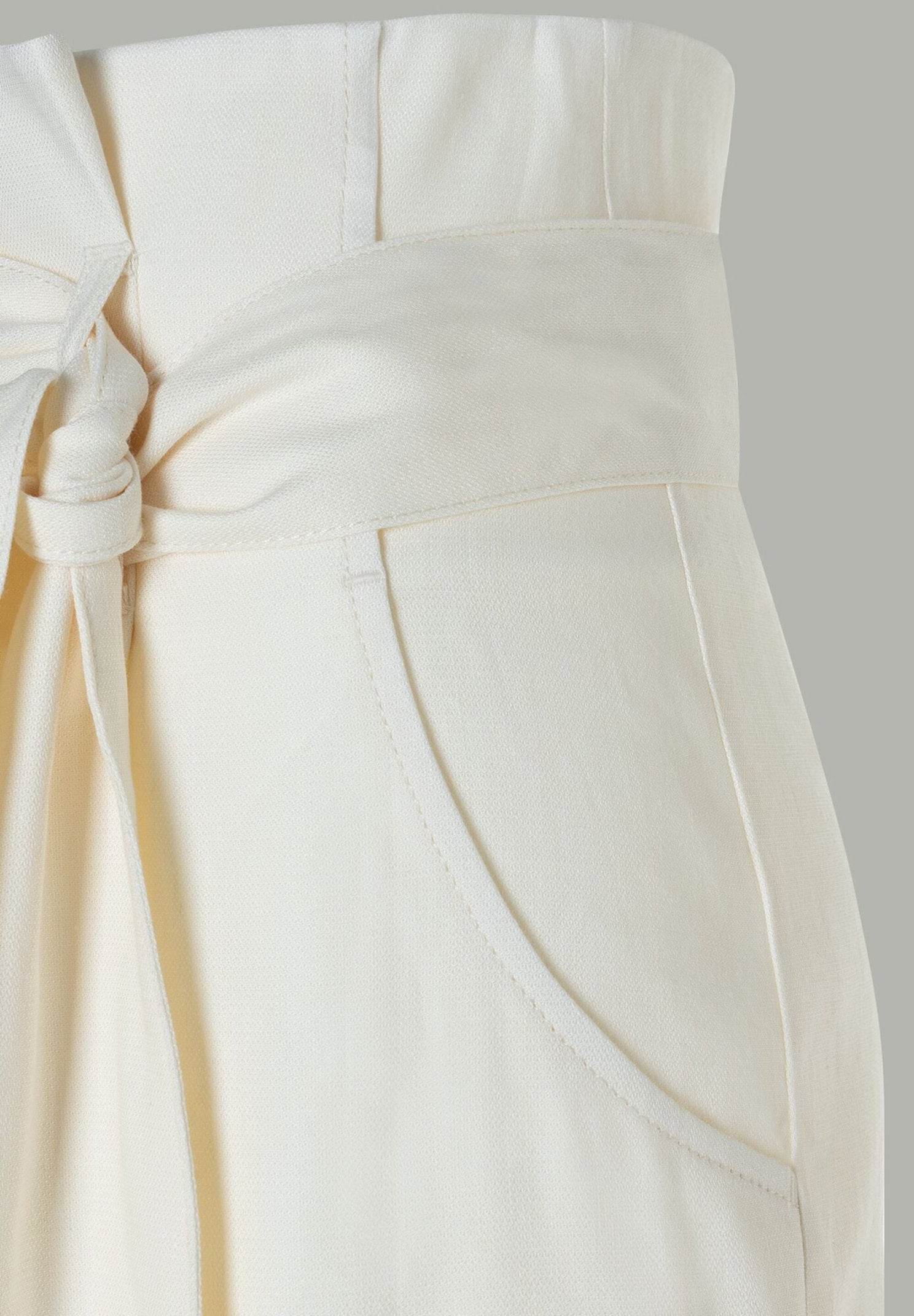 More &amp;  More_Ecru Pants with Fabric Belt_51334070_0041_03