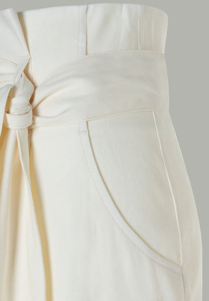 More &amp;  More_Ecru Pants with Fabric Belt_51334070_0041_03