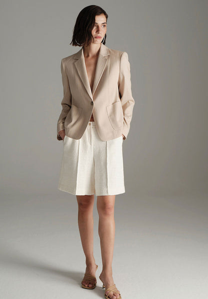 More &amp;  More_Beige Pinstripe Blazer_51336072_2238_02