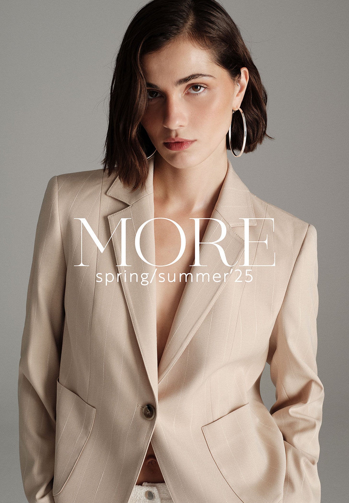 More &amp;  More_Beige Pinstripe Blazer_51336072_2238_03