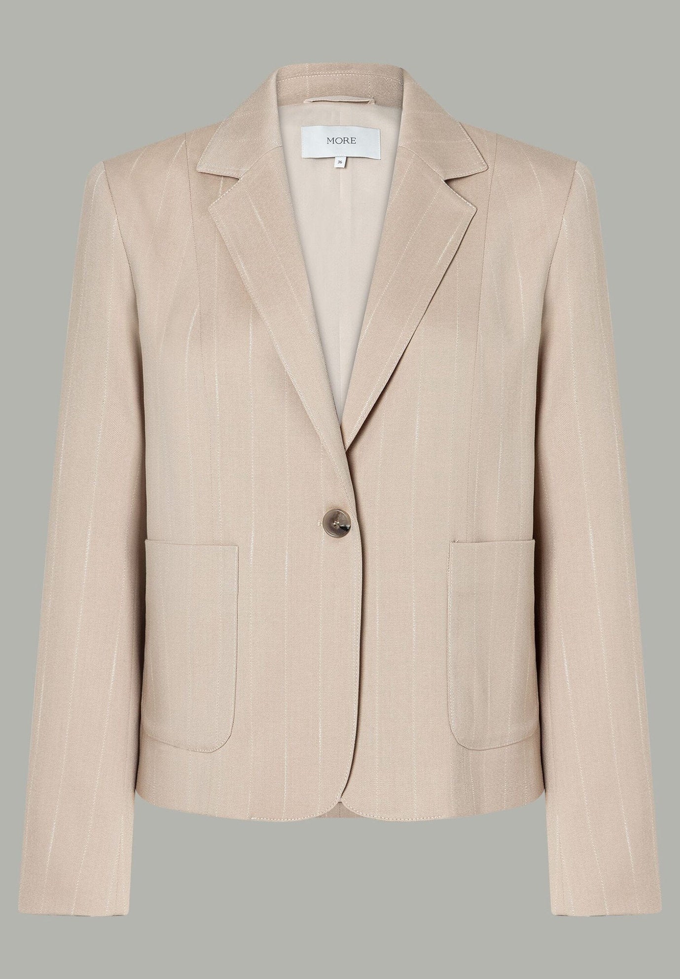More &amp;  More_Beige Pinstripe Blazer_51336072_2238_04