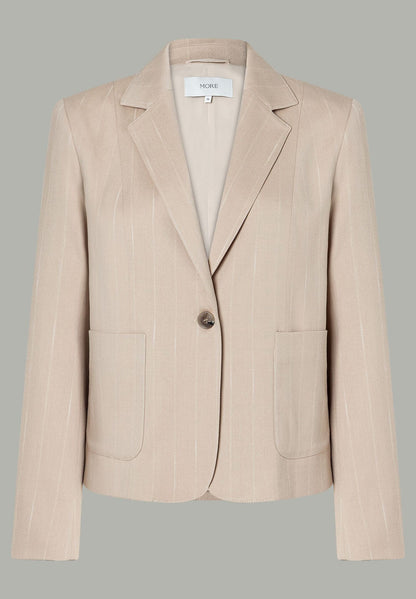 More &amp;  More_Beige Pinstripe Blazer_51336072_2238_04