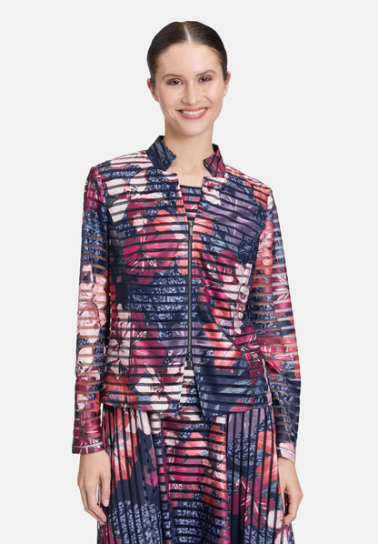 Vera Mont_Dark Blue/Dark Red_Printed Blazer Jacket_5140-4027_8848_01