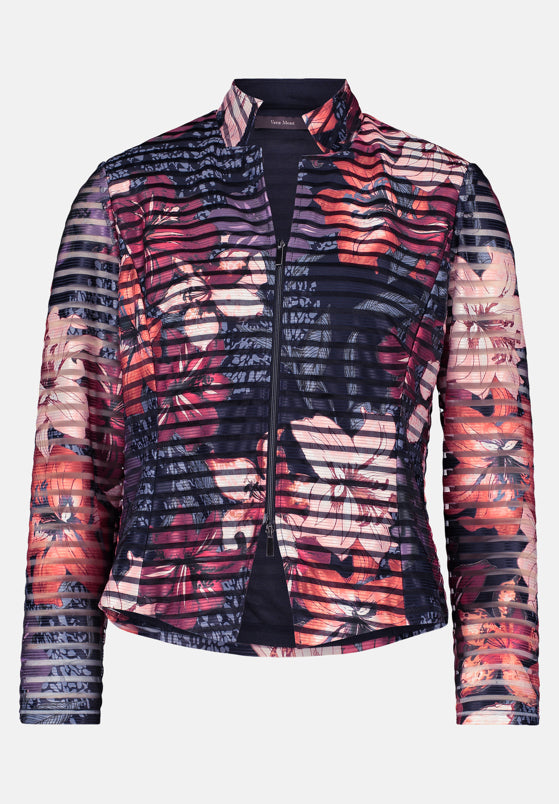 Vera Mont_Dark Blue/Dark Red_Printed Blazer Jacket_5140-4027_8848_04