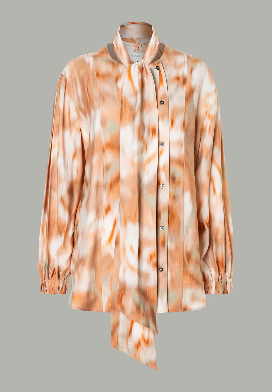 More &amp; More_Blurry Rose Print_Printed Blouse with Removable Bow_51422091_4041_01