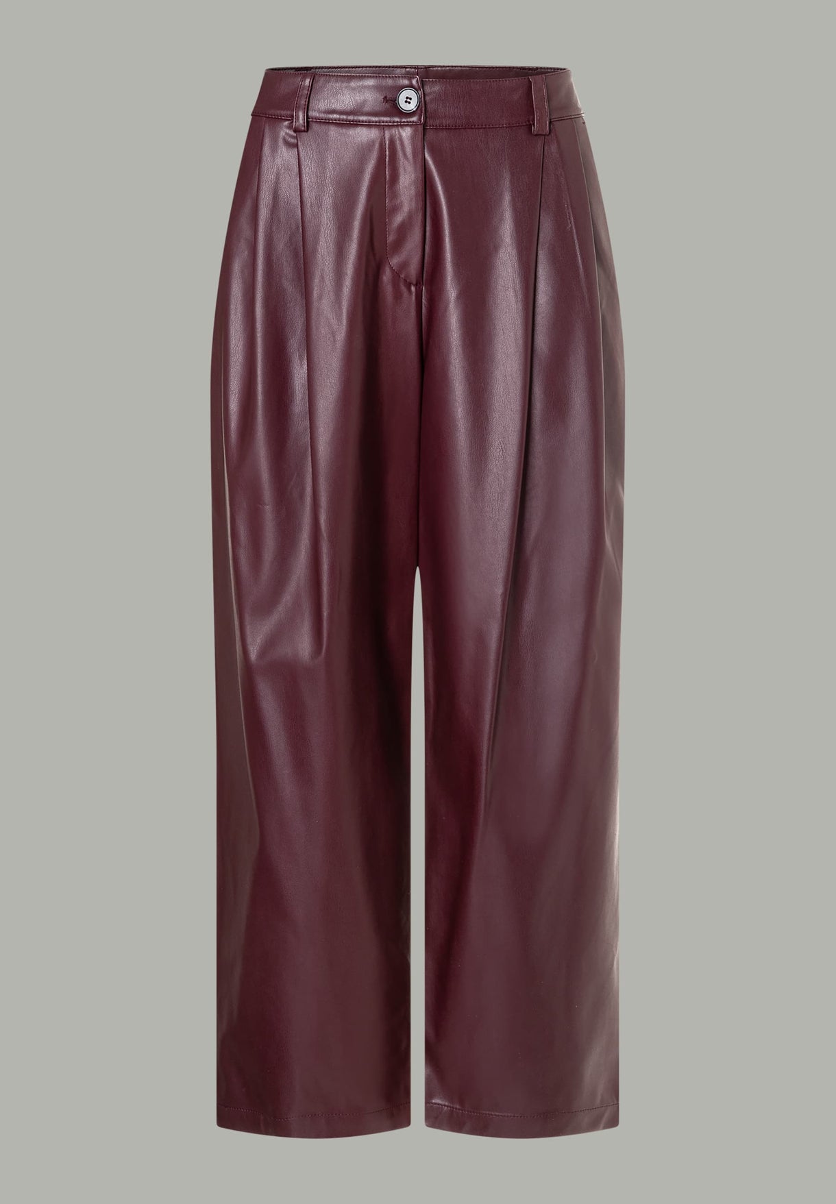 More &amp; More_Dark Wine_Cropped Faux Leather Pants_51424094_0574_01