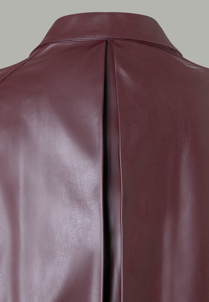 More &amp; More_Dark Wine_Leatherette Short Raglan Jacket_51426094_0574_03
