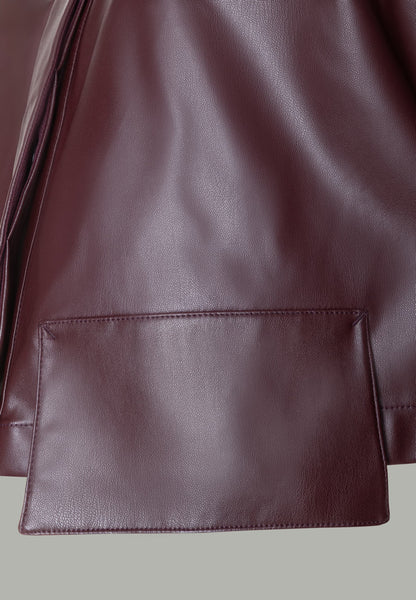 More &amp; More_Dark Wine_Leatherette Short Raglan Jacket_51426094_0574_05