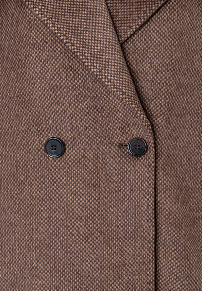 More &amp; More_Camel With Black Check_Micro Check Fluffy Coat_51427091_2244_02