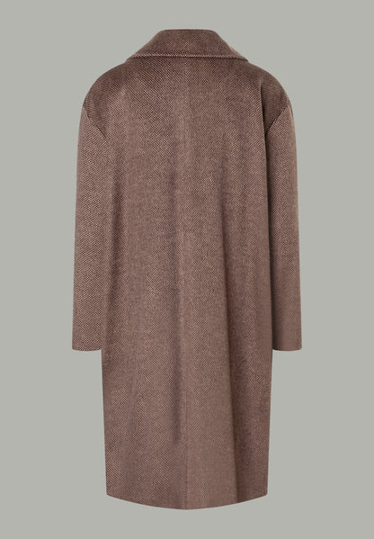 More &amp; More_Camel With Black Check_Micro Check Fluffy Coat_51427091_2244_04