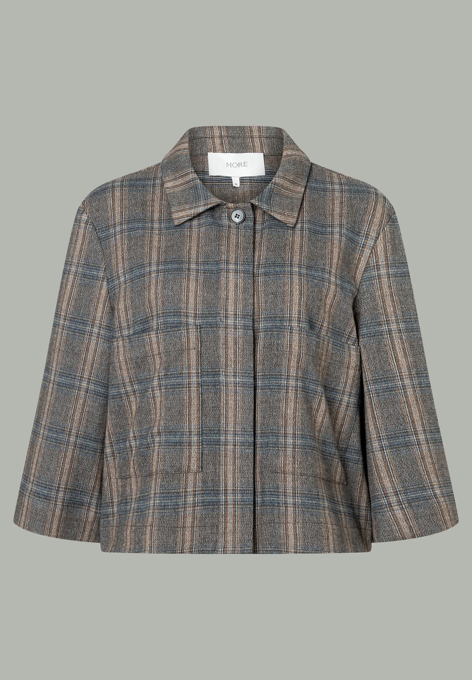 More &amp; More_Checked Flannel_Short Blazer with a Checked Pattern_51436071_3790_01