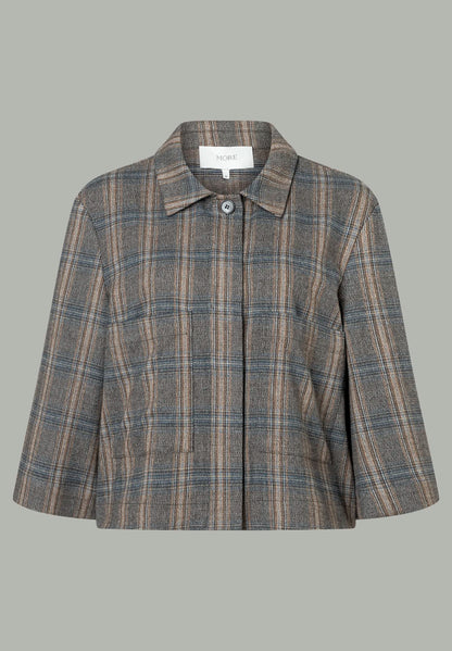 More &amp; More_Checked Flannel_Short Blazer with a Checked Pattern_51436071_3790_01