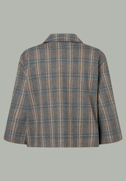 More &amp; More_Checked Flannel_Short Blazer with a Checked Pattern_51436071_3790_02