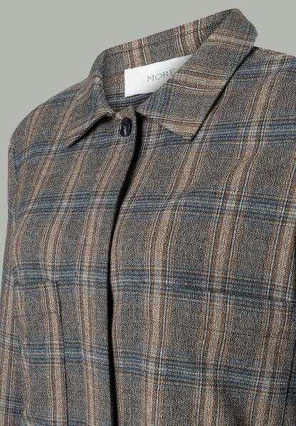 More &amp; More_Checked Flannel_Short Blazer with a Checked Pattern_51436071_3790_03