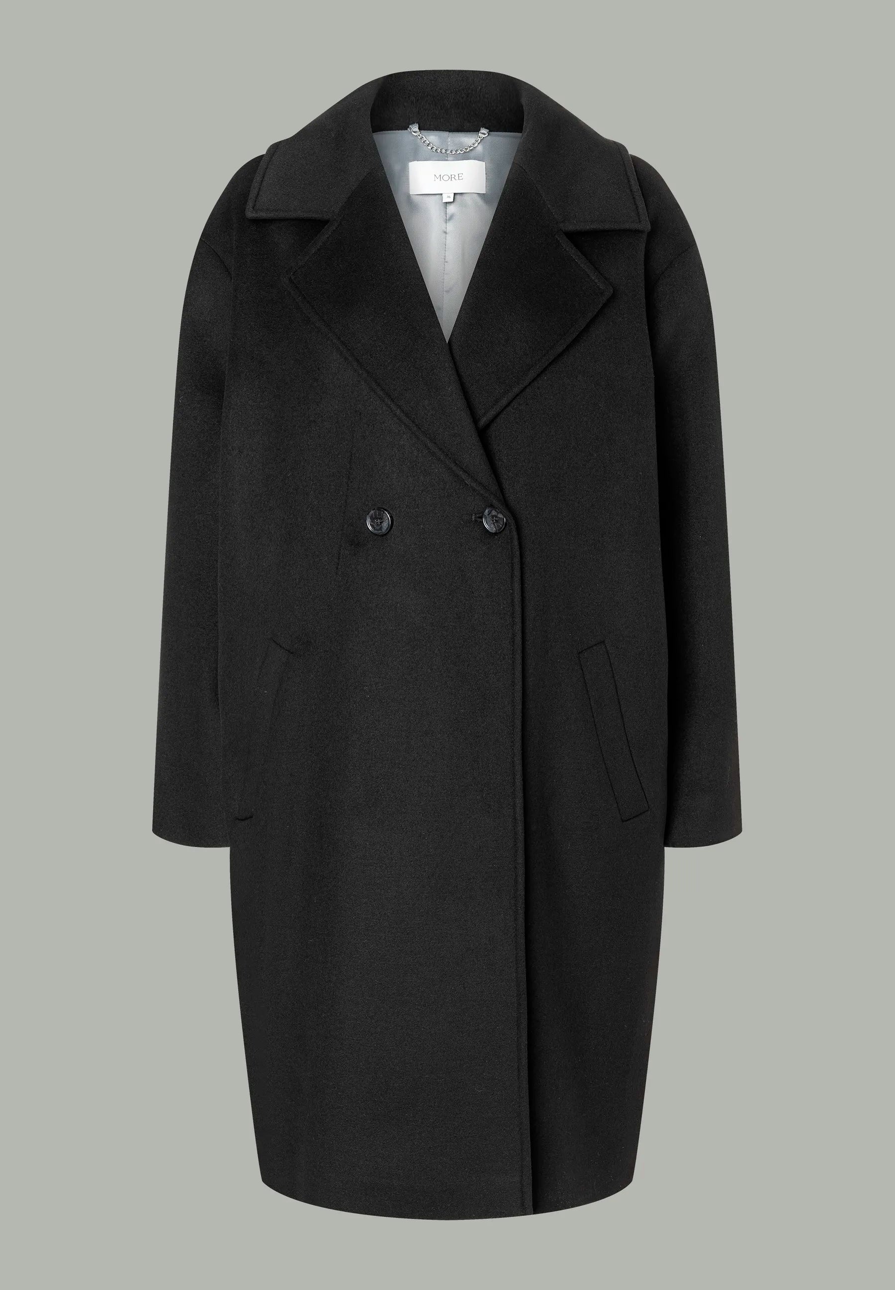 More &amp; More_Black_Double-Breasted Coat_51447090_0790_02