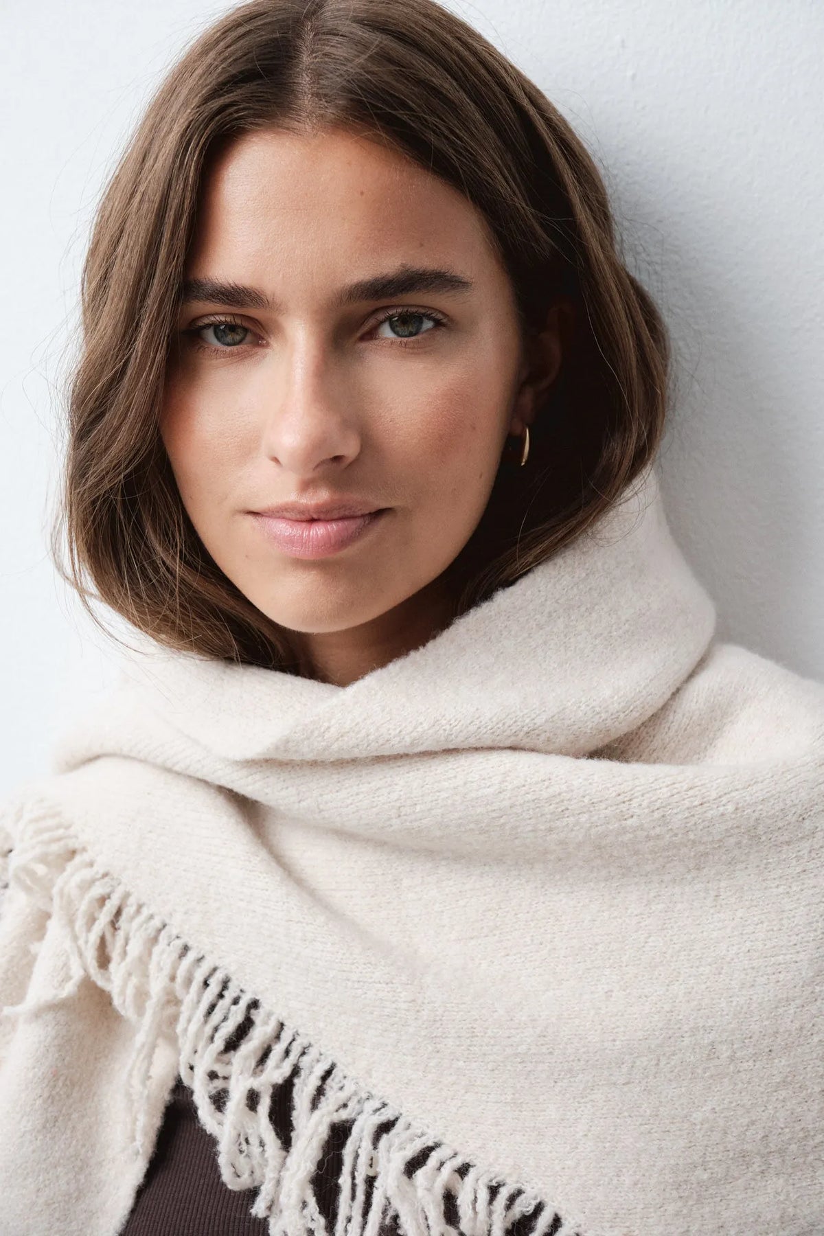 Women Secret Ivory Women Beige Knit Poncho SKU: 5154730_96 Image 01