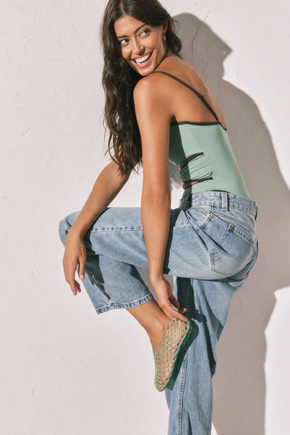 Women Secret_Green_Green Jelly Mesh Effect Sandals_5163220_26_03