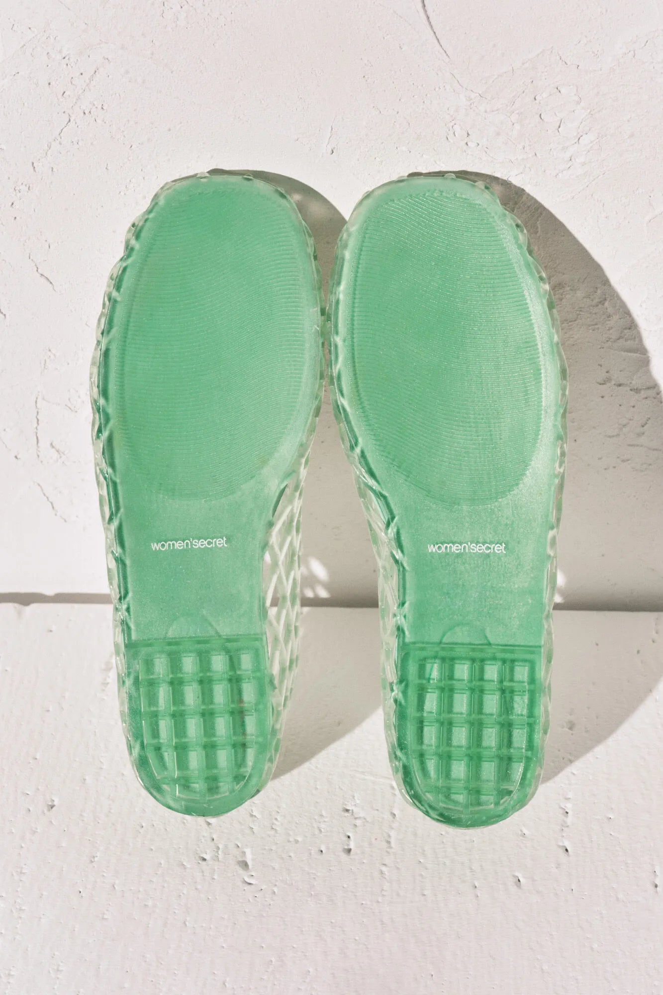 Women Secret_Green_Green Jelly Mesh Effect Sandals_5163220_26_04