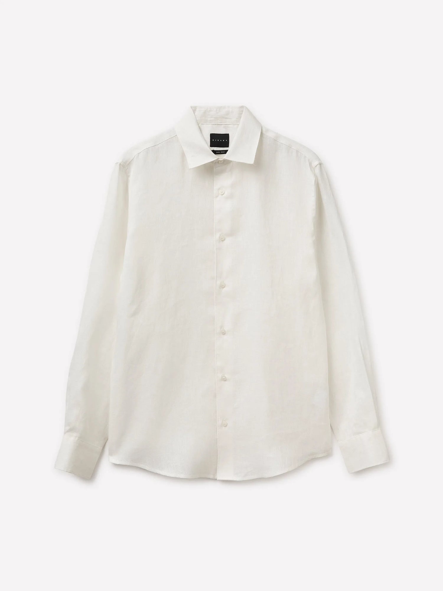 Sisley Creamy white Men Pure Linen Shirt SKU: 51G1SQ05I_074 Image 01