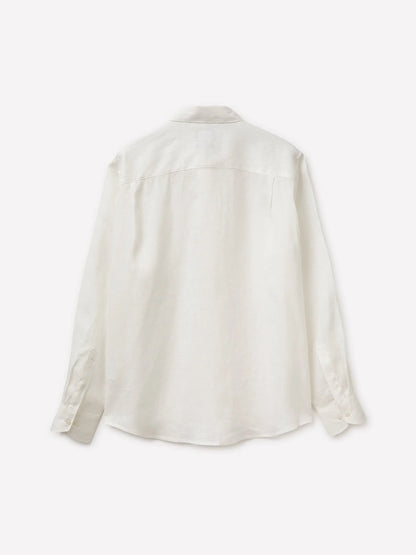 Sisley Creamy white Men Pure Linen Shirt SKU: 51G1SQ05I_074 Image 02