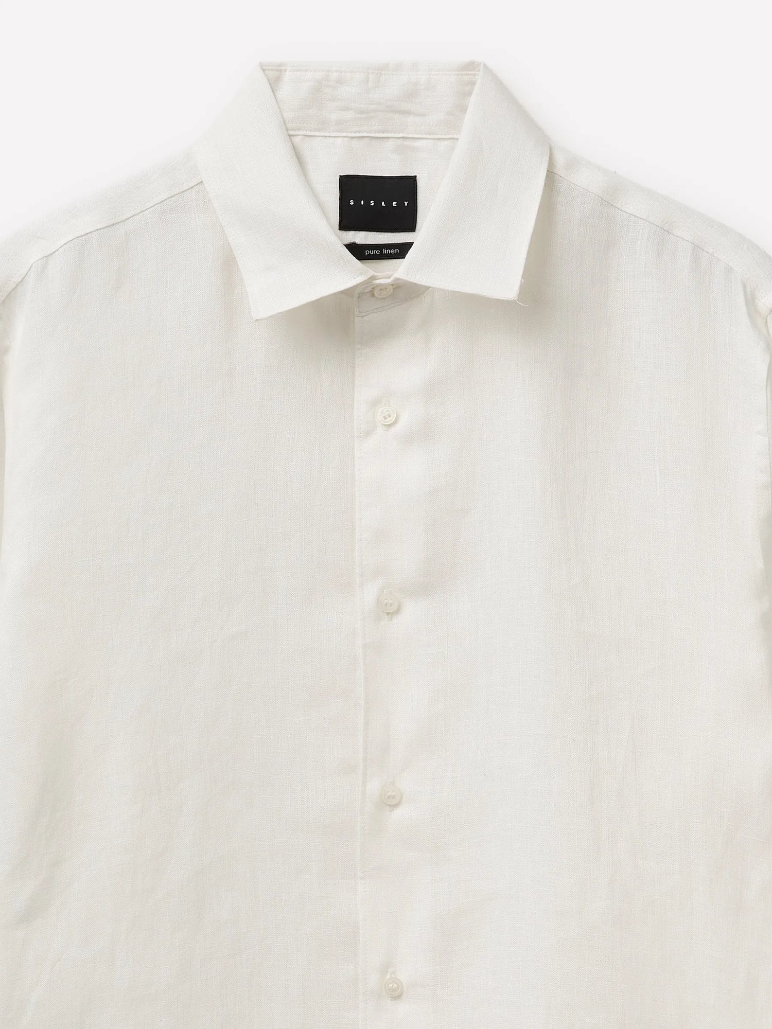 Sisley Creamy white Men Pure Linen Shirt SKU: 51G1SQ05I_074 Image 03