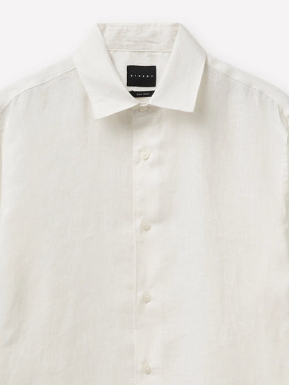 Sisley Creamy white Men Pure Linen Shirt SKU: 51G1SQ05I_074 Image 03