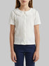 Benetton Creamy White Girls Blouse with Ruffles SKU: 51PTGQ032_074 Image 00