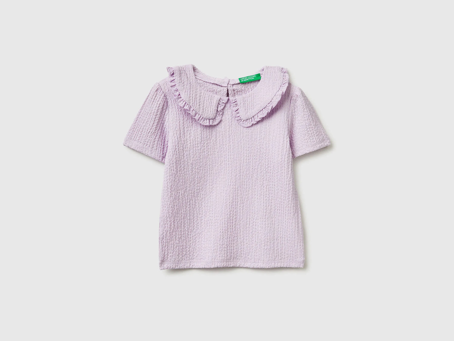 Benetton Lilac Girls Blouse with Ruffles SKU: 51PTGQ032_3G1 Image 01