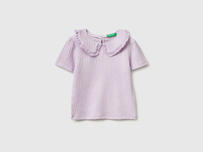 Benetton Lilac Girls Blouse with Ruffles SKU: 51PTGQ032_3G1 Image 01