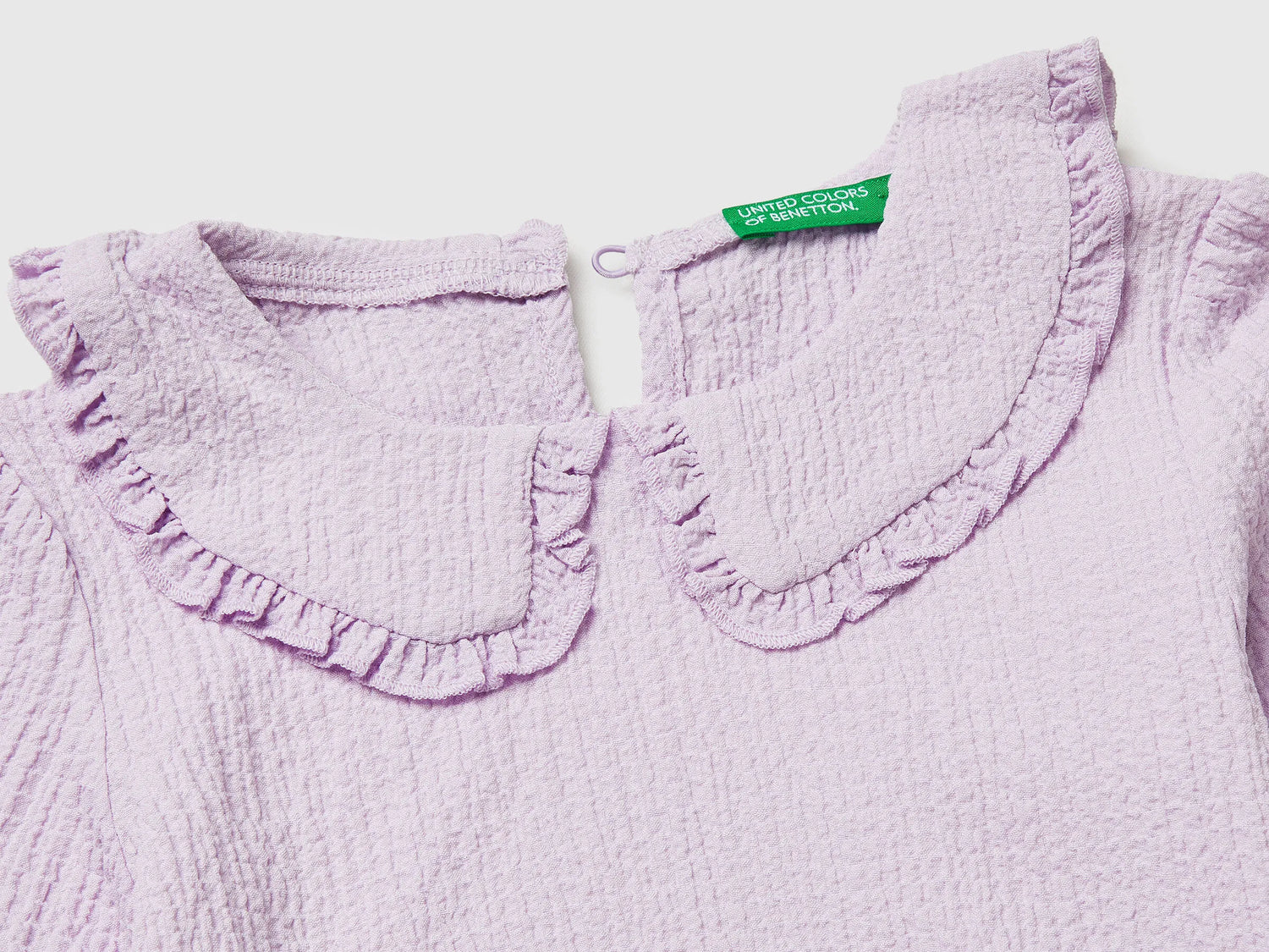 Benetton Lilac Girls Blouse with Ruffles SKU: 51PTGQ032_3G1 Image 03