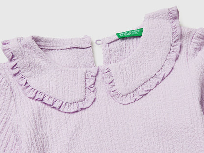 Benetton Lilac Girls Blouse with Ruffles SKU: 51PTGQ032_3G1 Image 03