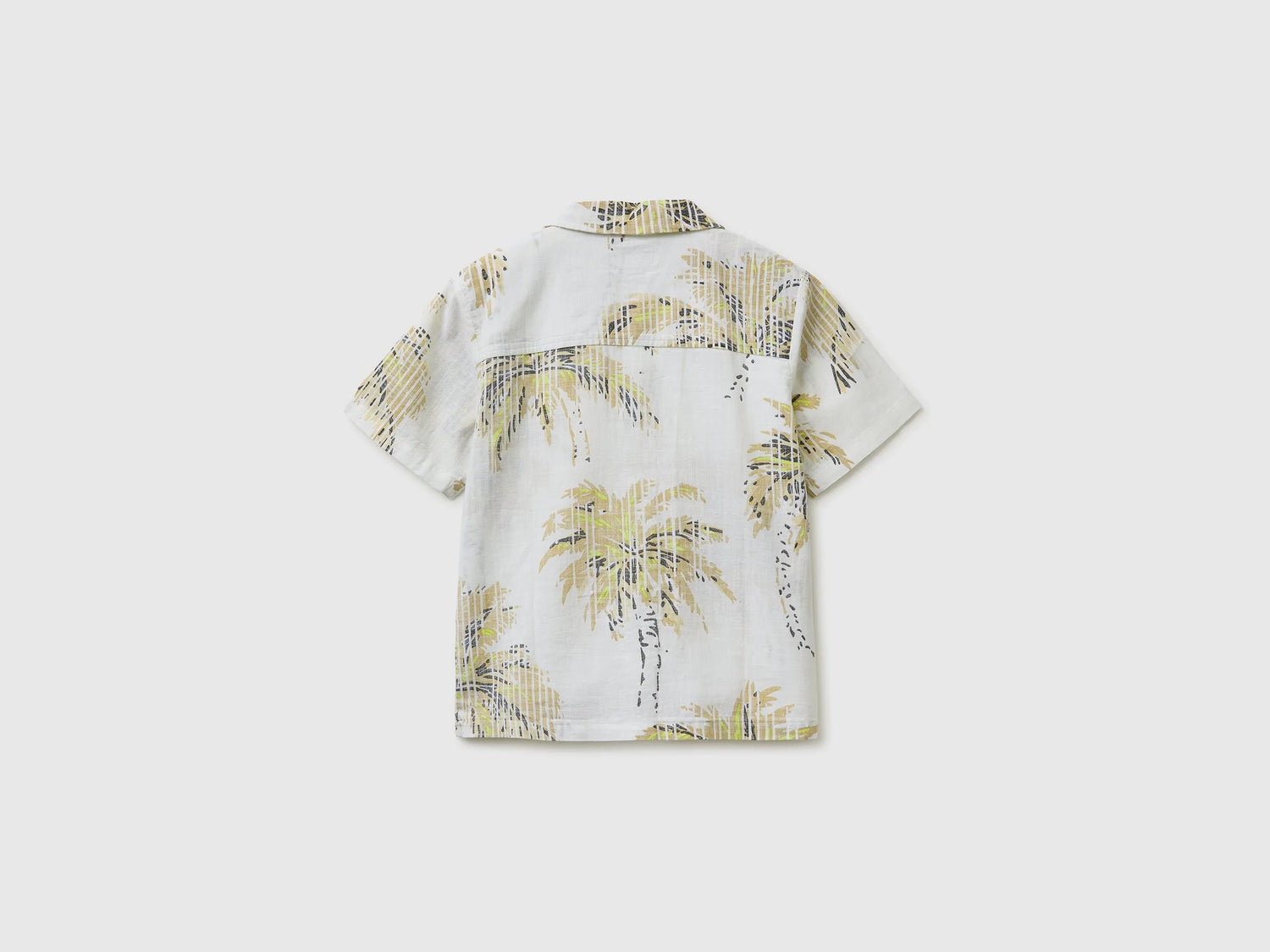 Benetton Light green Boys Shirt with Palm Trees SKU: 51WHCQ053_73V Image 02
