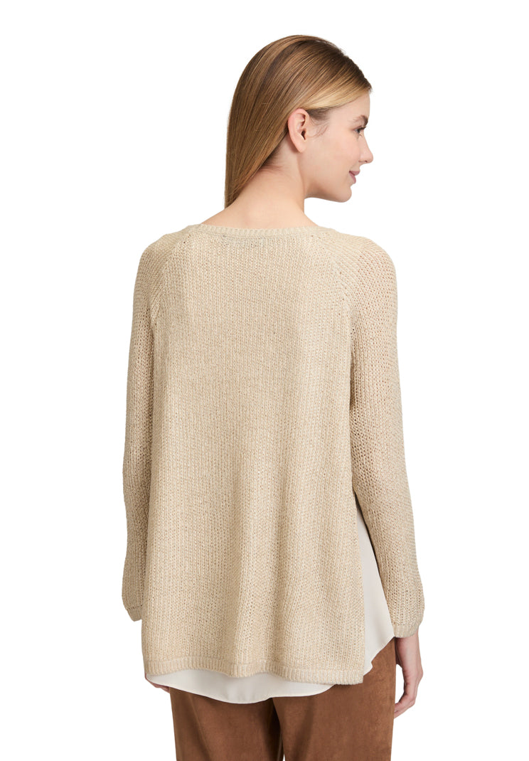 Betty Barclay_Pastel Sand_Knitted Pullover Short 3/4 Sleeve_5271-1429_9104_03