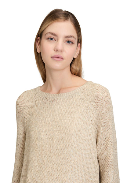 Betty Barclay_Pastel Sand_Knitted Pullover Short 3/4 Sleeve_5271-1429_9104_04