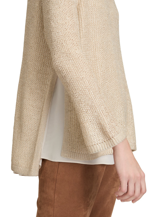Betty Barclay_Pastel Sand_Knitted Pullover Short 3/4 Sleeve_5271-1429_9104_05