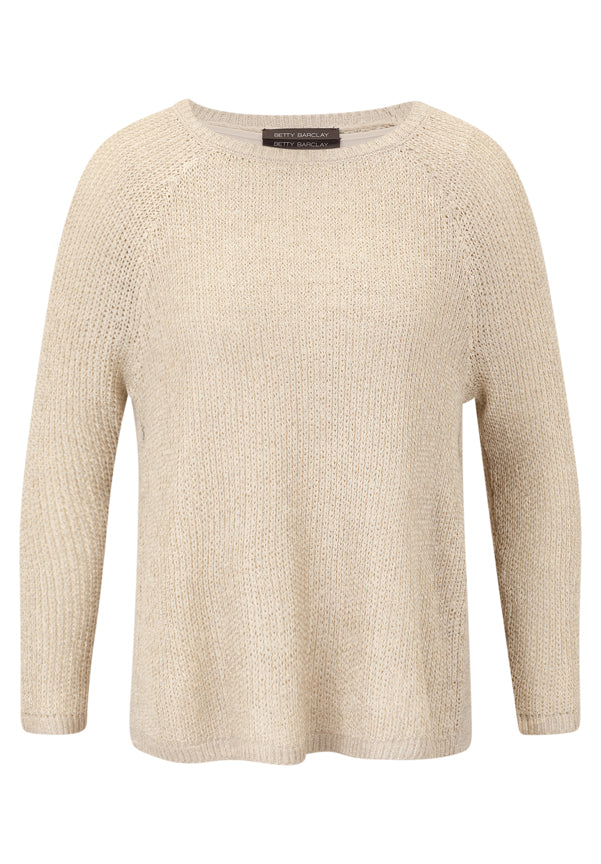 Betty Barclay_Pastel Sand_Knitted Pullover Short 3/4 Sleeve_5271-1429_9104_06