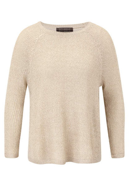 Betty Barclay_Pastel Sand_Knitted Pullover Short 3/4 Sleeve_5271-1429_9104_06