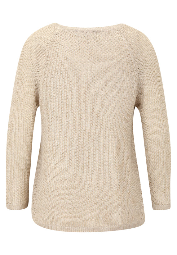 Betty Barclay_Pastel Sand_Knitted Pullover Short 3/4 Sleeve_5271-1429_9104_07