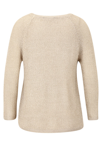 Betty Barclay_Pastel Sand_Knitted Pullover Short 3/4 Sleeve_5271-1429_9104_07