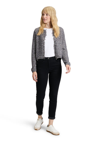 Betty Barclay_Dark Blue/Brown_Knitted Jacket Short 1/1 Sleeve_5273-1432_8876_02