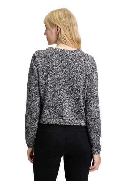 Betty Barclay_Dark Blue/Brown_Knitted Jacket Short 1/1 Sleeve_5273-1432_8876_03