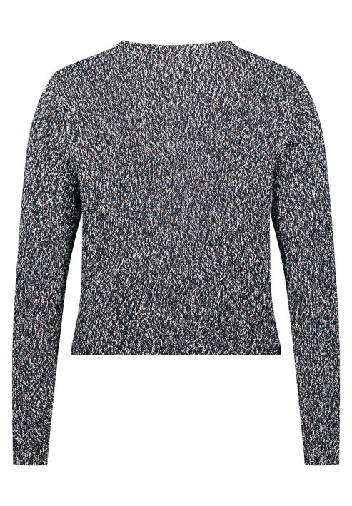 Betty Barclay_Dark Blue/Brown_Knitted Jacket Short 1/1 Sleeve_5273-1432_8876_07