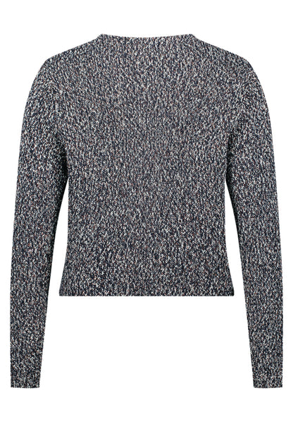 Betty Barclay_Dark Blue/Brown_Knitted Jacket Short 1/1 Sleeve_5273-1432_8876_07