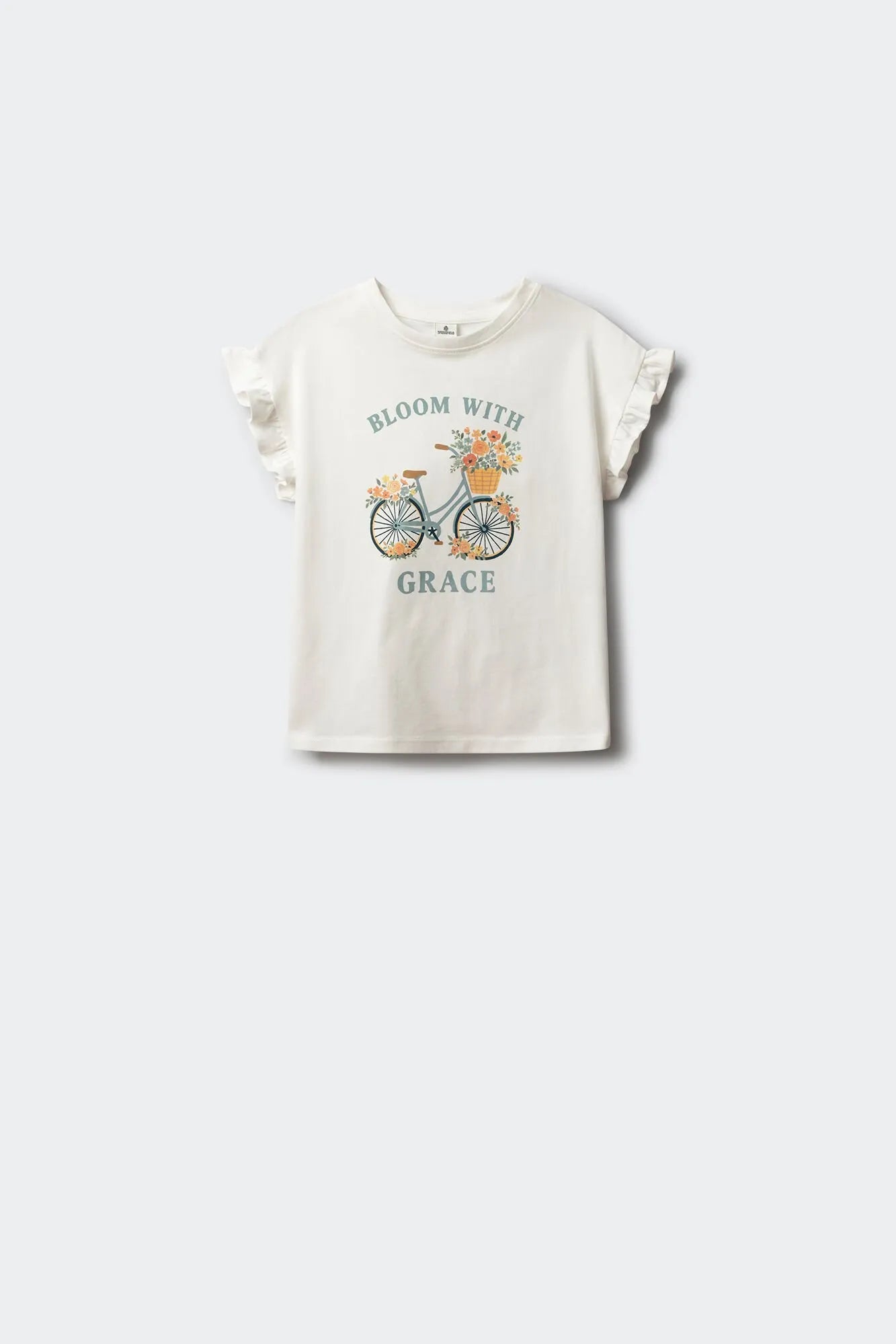 Springfield White Girls Bike Short-Sleeved T-Shirt SKU: 5283083_96 Image 01
