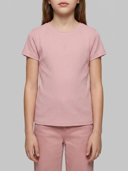Springfield Pink Girls Ribbed Short Sleeve T-Shirt SKU: 5283086_71 Image 00