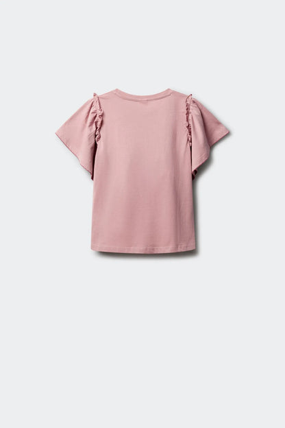 Springfield Purple Girls Ruffled Short Sleeve T-Shirt SKU: 5283089_76 Image 02